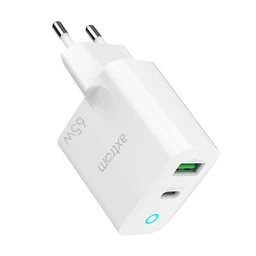 شارژر دیواری 65 وات اکستروم مدل AXTROM 65W WALL CHARGER AWC65WPQ-W با گارانتی 18 ماه شرکتی