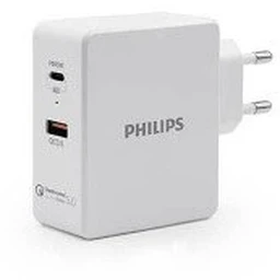 شارژر دیواری سریع 45W فیلیپس دو پورت مدلPhilips DLP2509 با گارانتی 12 ماهه شرکتی