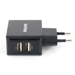 شارژر دیواری 15.5W فیلیپس 2 پورت مدل Philips DLP2502  با گارانتی 12 ماهه شرکتی