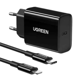 شارژر دیواری PD 20W دوپین یوگرین مدل CD137 به همراه کابل یک متری USB-C to Lightning با گارانتی 18 ماهه شرکتی
