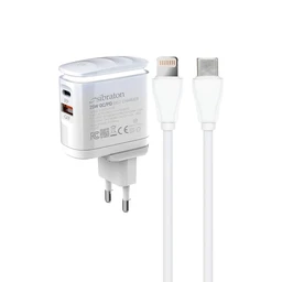 شارژر دیواری 25W سیبراتون مدل Sibraton S-W2225i-PD به همراه کابل تایپ سی به لایتنینگ با گارانتی 12 ماهه شرکتی