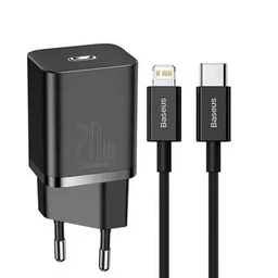 شارژر دیواری 20W باسئوس مدل (Baseus Super Si Quick Charger 1C EU Sets(TZCCSUP-B با گارانتی 24 ماهه شرکتی