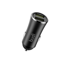 شارژر فندکی 12 وات بودی مدل Budi CC627B با 2 خروجی USB با گارانتی ۱۸ ماهه شرکتی (۶ ماه تعویض)