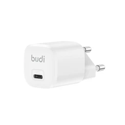 شارژر دیواری 20 وات بودی مدل Budi AC017EW با خروجی USB-C با گارانتی ۱۸ ماهه شرکتی (۶ ماه تعویض)