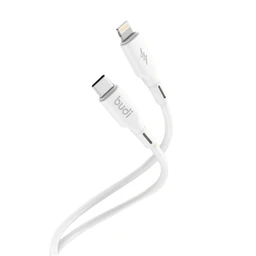 کابل شارژ USB-C به لایتنینگ بودی مدل Budi DC256TL10W طول 1 متر با گارانتی ۱۸ ماهه شرکتی (۶ ماه تعویض)