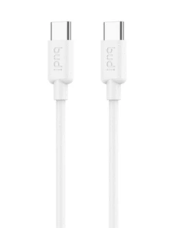کابل شارژ USB-C به ‌USB-C بودی مدل Budi DC230DTT12W طول 1.2 متر با گارانتی ۱۸ ماهه شرکتی (۶ ماه تعویض)