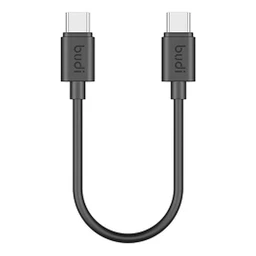 کابل شارژ USB-C به ‌USB-C بودی مدل Budi DC023TT025B طول 0.25 متر با گارانتی ۱۸ ماهه شرکتی (۶ ماه تعویض)