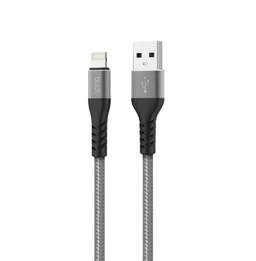 کابل شارژ کنفی ‌USB به لایتنینگ بودی مدل Budi DC197L20H طول 2 متر با گارانتی ۱۸ ماهه شرکتی (۶ ماه تعویض)