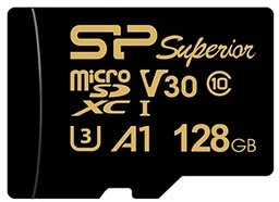 کارت حافظه  میکرو اس دی 128 گیگابایت سیلیکون مدل Silicon Power MicroSD HC CL10 U3  Golden Series Superior UHS-I V30 A1 4K UHD W/0 100/80 با گارانتی 60 ماهه شرکتی