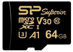 کارت حافظه  میکرو اس دی 64 گیگابایت سیلیکون مدل Silicon Power MicroSD HC CL10 U3  Golden Series Superior UHS-I V30 A1 4K UHD W/0 100/80 با گارانتی 60 ماهه شرکتی