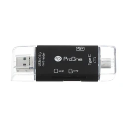 مبدل OTG تبدیل USB-C - USB - MicroUSB به SD - USB - TF پرووان مدل ProOne PCO03 با گارانتی 12 ماهه شرکتی