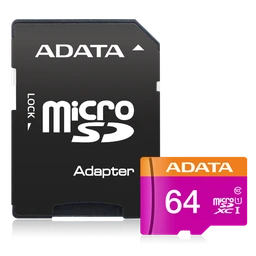 کارت حافظه 64 گیگابایت ای دیتا مدل ADATA MICRO SDHC UHS-I  ADP V۱۰ R۸۰W۲۵ ۶۴G با گارانتی 5 ساله شرکتی