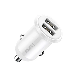 شارژر فندکی 24 وات باسئوس مدل  Baseus Grain Pro Car Charger Dual USB 4.8A با گارانتی 24 ماهه شرکتی