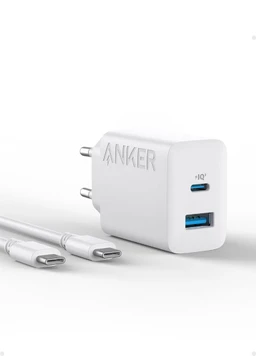 شارژر دیواری 20 وات انکر به همراه کابل USB-C به USB-C مدل B2347 ANKER PowerPort با گارانتی 18 ماهه شرکتی