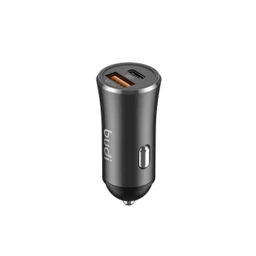 شارژر فندکی 20 وات بودی مدل Budi CC627TB با خروجی USB و USB-C با گارانتی ۱۸ ماهه شرکتی (۶ ماه تعویض)