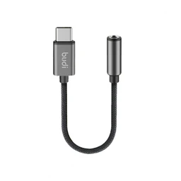 کابل تبدیل USB-C به جک ۳.۵ میلی متری بودی مدل Budi DC105B طول 0.11 متر با گارانتی ۱۸ ماهه شرکتی (۶ ماه تعویض)