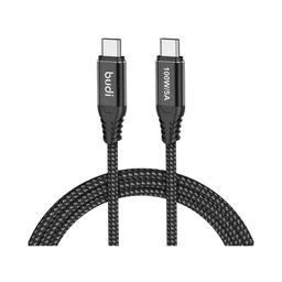 کابل شارژ کنفی ‌USB-C به ‌USB-C بودی مدل Budi DC220TT30B طول 3 متر با گارانتی ۱۸ ماهه شرکتی (۶ ماه تعویض)