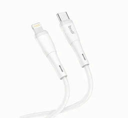 کابل شارژ سیلیکونی USB-C به لایتنینگ بودی مدل Budi DC237TL12W طول 1.2 متر با گارانتی ۱۸ ماهه شرکتی (۶ ماه تعویض)