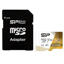 کارت حافظه میکرو اس دی 512 گیگابایت سیلیکون پاور مدل Silicon Power MicroSD XC CL10 U3 Superior Pro UHS-I V30 A1 4K UHD W/1 100/80 با گارانتی 60 ماهه شرکتی