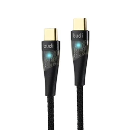 کابل شارژ کنفی ‌USB-C به ‌USB-C بودی مدل Budi DC217TT15B طول 1.5 متر با گارانتی ۱۸ ماهه شرکتی (۶ ماه تعویض)