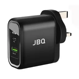 شارژر دیواری 45 وات جی بی کیو مدل JBQ HC-745 با خروجی USB و USB-C با گارانتی 12 ماهه شرکتی