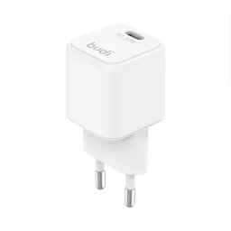 شارژر دیواری 33 وات بودی مدل Budi AC018EW با خروجی USB-C با گارانتی ۱۸ ماهه شرکتی (۶ ماه تعویض)