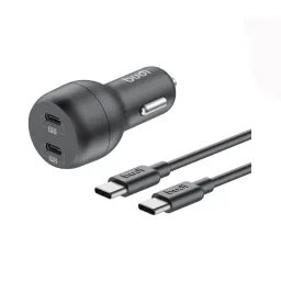 شارژر فندکی 40 وات بودی مدل Budi CC108RTTB با خروجی USB-C به همراه کابل USB-C به USB-C با گارانتی ۱۸ ماهه شرکتی (۶ ماه تعویض)