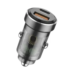 شارژر فندکی 30 وات بودی مدل Budi CC633B با خروجی USB و USB-C با گارانتی ۱۸ ماهه شرکتی (۶ ماه تعویض)