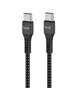 کابل شارژ کنفی USB-C به USB-C بودی مدل Budi DC210TT10B طول 1 متر با گارانتی ۱۸ ماهه شرکتی (۶ ماه تعویض)