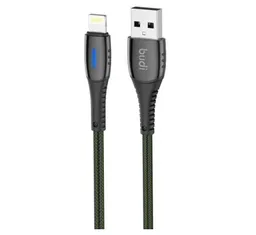 کابل شارژ کنفی USB به لایتنینگ بودی مدل Budi DC212L10L طول 1 متر با گارانتی ۱۸ ماهه شرکتی (۶ ماه تعویض)