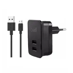 شارژر دیواری 10 وات بودی مدل Budi M8J053E با خروجی USB به همراه کابل USB به microUSB با گارانتی ۱۸ ماهه شرکتی (۶ ماه تعویض)