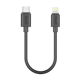 کابل شارژ USB-C به لایتنینگ بودی مدل Budi DC023TL025B طول 0.25 متر با گارانتی ۱۸ ماهه شرکتی (۶ ماه تعویض)