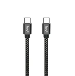 کابل شارژ کنفی ‌USB-C به ‌USB-C بودی مدل Budi DC206TT30B طول 3 متر با گارانتی ۱۸ ماهه شرکتی (۶ ماه تعویض)