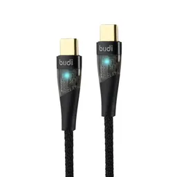 کابل شارژ کنفی ‌USB-C به ‌USB-C بودی مدل Budi DC217TT15B طول 1.5 متر با گارانتی ۱۸ ماهه شرکتی (۶ ماه تعویض)