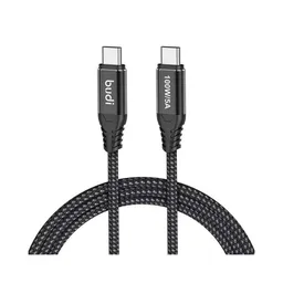 کابل شارژ کنفی ‌USB-C به ‌USB-C بودی مدل Budi DC220TT15B طول 1.5 متر با گارانتی ۱۸ ماهه شرکتی (۶ ماه تعویض)