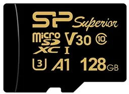 کارت حافظه  میکرو اس دی 128 گیگابایت سیلیکون مدل Silicon Power MicroSD HC CL10 U3  Golden Series Superior UHS-I V30 A1 4K UHD W/0 100/80 با گارانتی 60 ماهه شرکتی