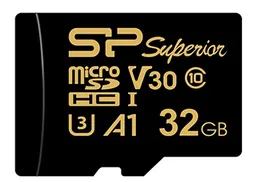 کارت حافظه  میکرو اس دی 32 گیگابایت سیلیکون مدل Silicon Power MicroSD HC CL10 U3  Golden Series Superior UHS-I V30 A1 4K UHD W/0 100/80 با گارانتی 60 ماهه شرکتی