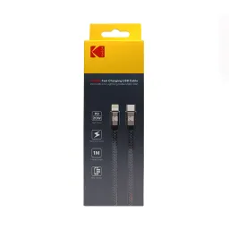 کابل شارژ کنفی USB-C به لایتنینگ کداک 20 وات مدل Kodak USBC-5921 طول 1 متر با گارانتی 12 ماهه شرکتی