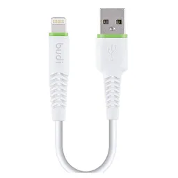 کابل شارژ USB به لایتنینگ بودی مدل Budi DC150L02 طول 0.2 متر با گارانتی ۱۸ ماهه شرکتی (۶ ماه تعویض)