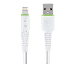 کابل شارژ USB به ‌لایتنینگ بودی مدل Budi DC150L03 طول 0.3 متر با گارانتی ۱۸ ماهه شرکتی (۶ ماه تعویض)