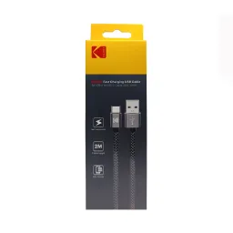کابل شارژ کنفی USB به USB-C کداک 3 آمپر مدل Kodak USBC-5925 طول 2 متر با گارانتی 12 ماهه شرکتی